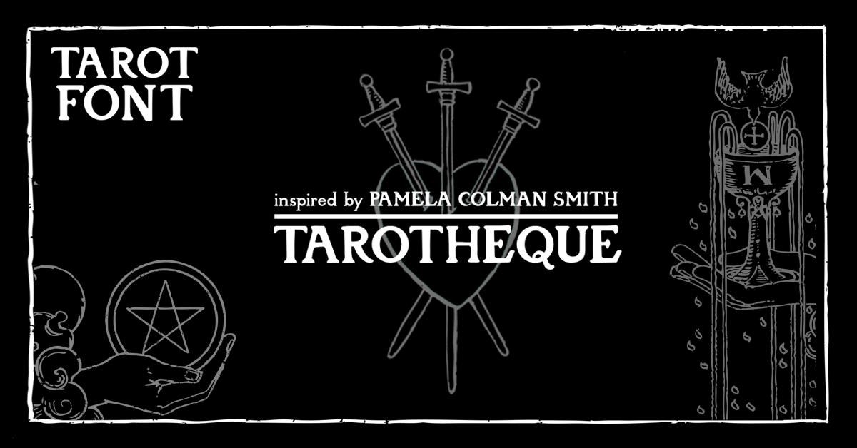 Fuente de tarot Tarotheque, inspirada en Pamela Colman Smith: logotipo principal